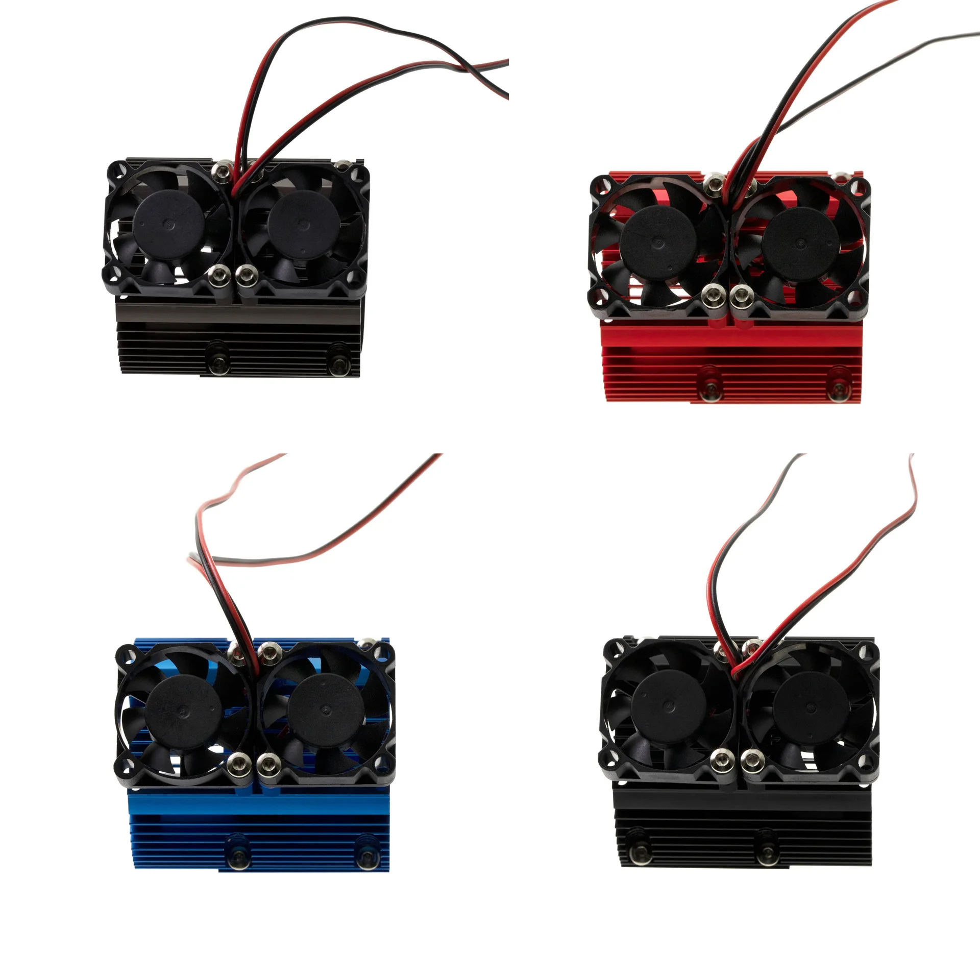 

Подходит для Traxxas 1/10 Summit E-REVO, радиатор для бесщеточного двигателя большого размера S/E, 41-43 мм, мощное охлаждение с двумя вентиляторами.