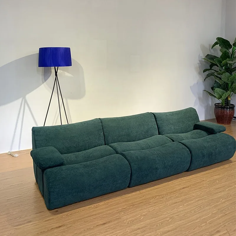 Customized vacuum compression sofa, bamboo living room three-person modern simple fabric sofa