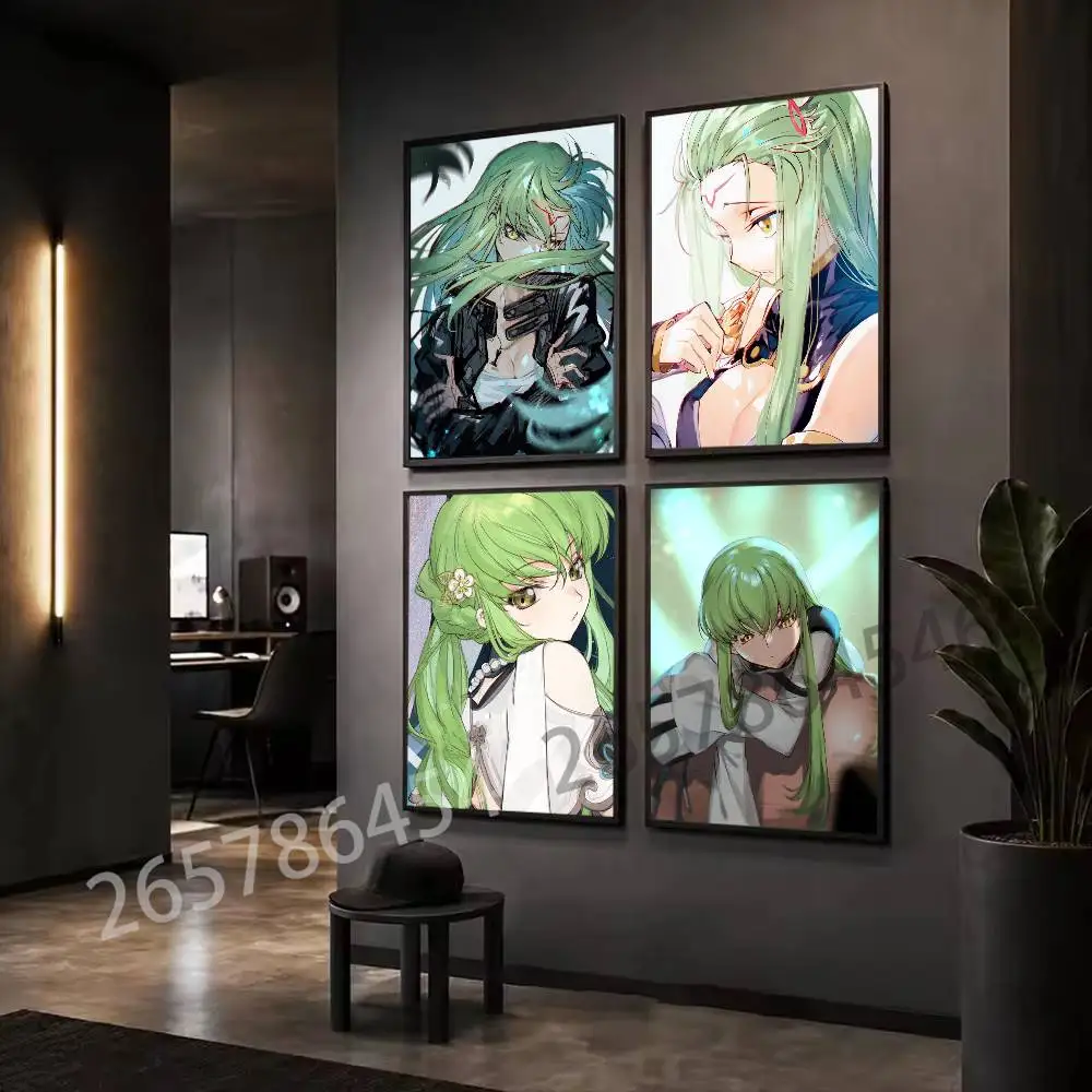 C-code geass C.C Wall Art Poster Print Wall Decor for Living Room Bedroom Home Decoration