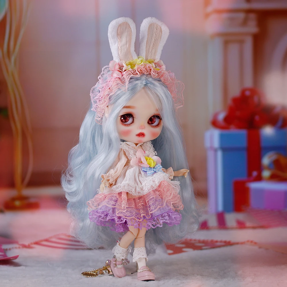 Ooak Śliczne Koky Dziecięce ICY DBS Lalka Blyth Rzeźbione Usta Matowe Twarz 1/6 BJD Azone S Anime Dziewczyna