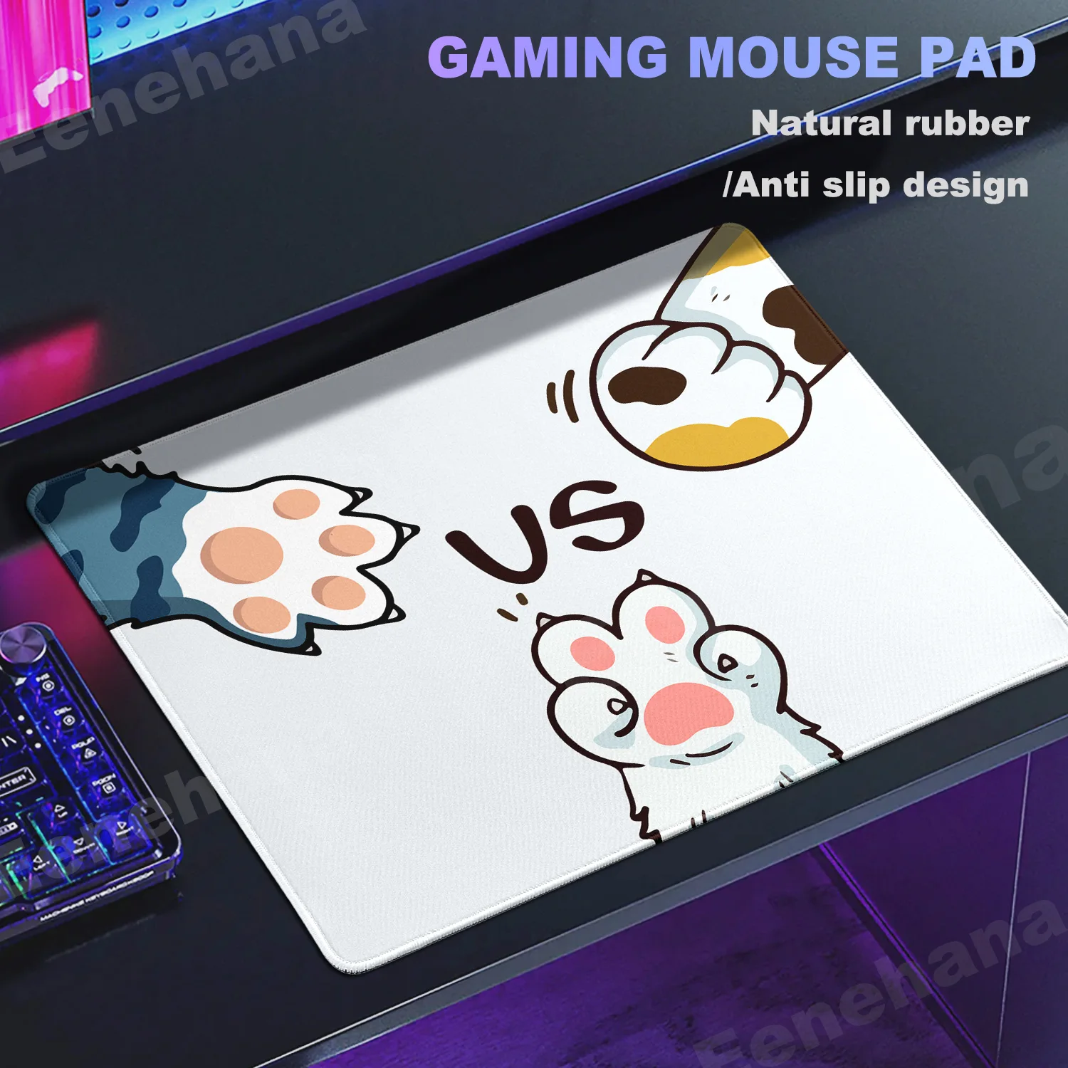 HD Kawaii Cat Claws Mouse Pad Small Cute Carpet PC Gamer Keyboard Accessory Mouse E-Sports Rubber Desk Pad Comic Table Mini Rug