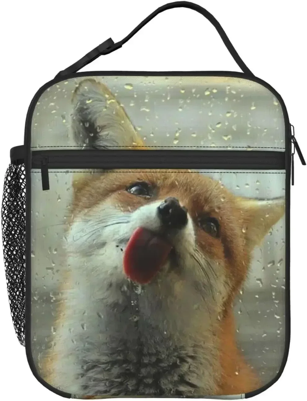 

Funny Fox Lunch Box - Insulated Lunch Bags for Women/Men/Girls/Boys Detachable Handle Lunchbox Meal Tote Bag