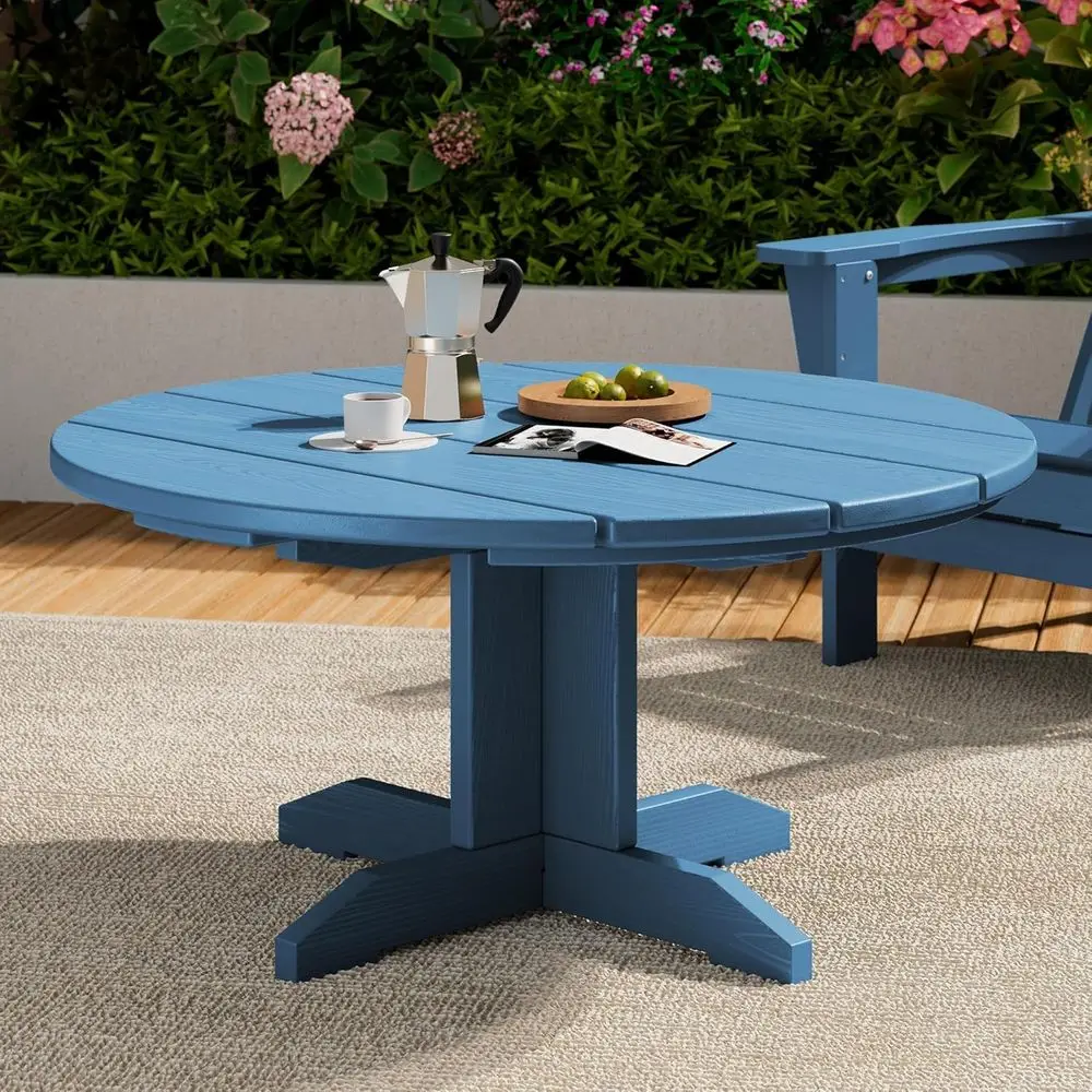 

36 Durable HDPE Outdoor Coffee Table - Weather-Resistant Patio Furniture for Garden, Balcony, Backyard (Blue)