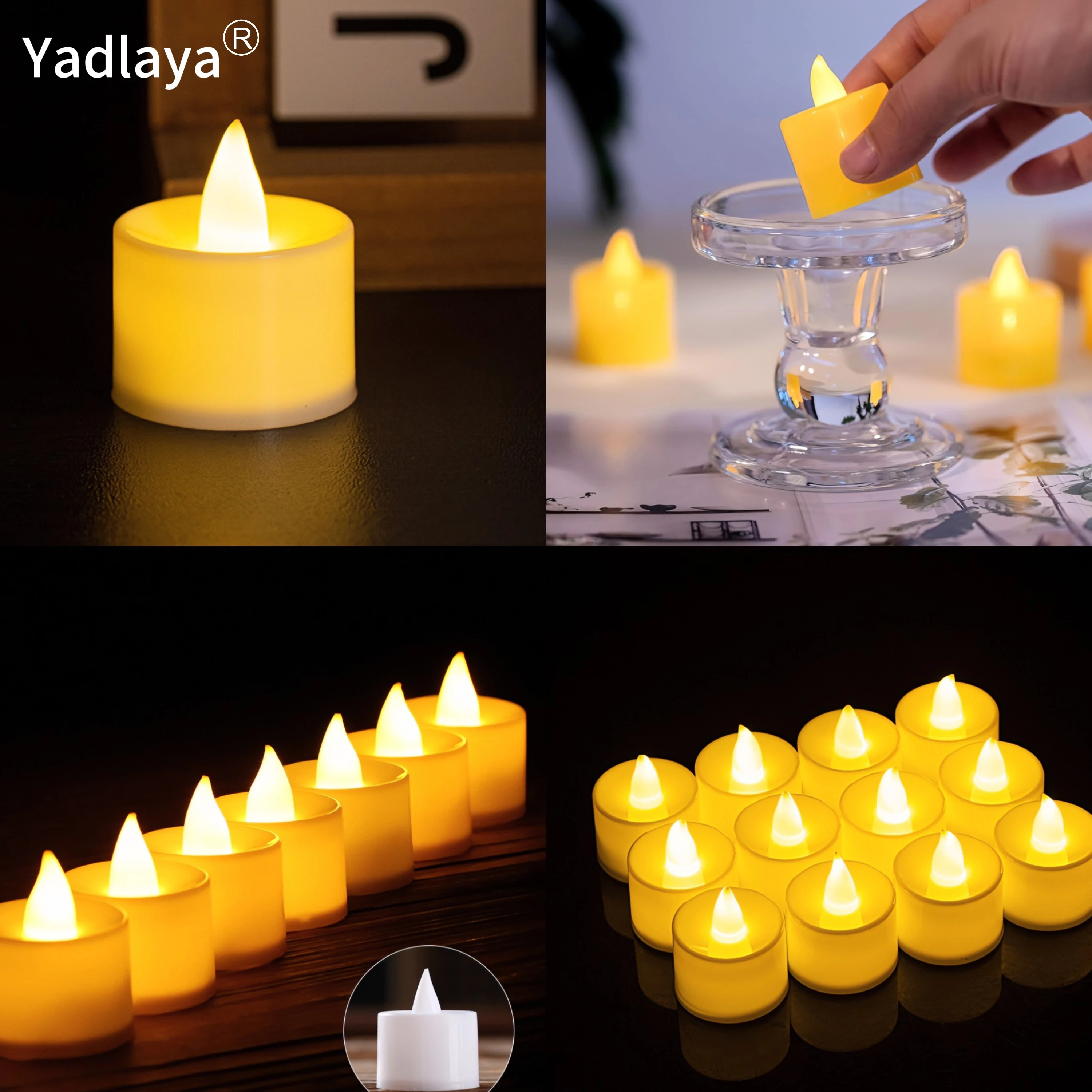 

Flameless LED Tealight Tea Candles Wedding Light Lamp Romantic Candles Lights for Birthday Party Wedding Home Decorations