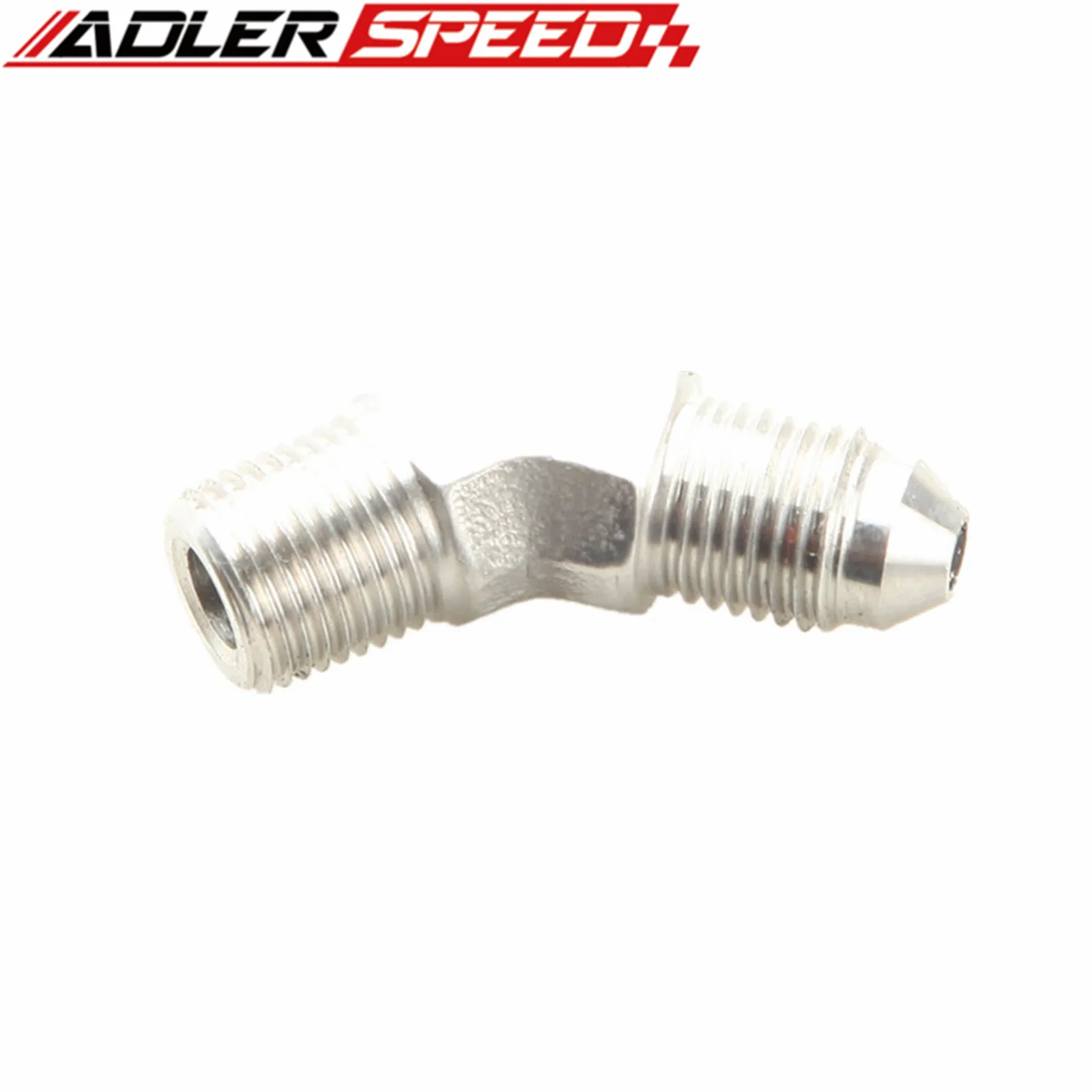 

3 AN AN3 Male Flare To 1/8" NPT 45 Degree Stainless Steel Adapter Fitting