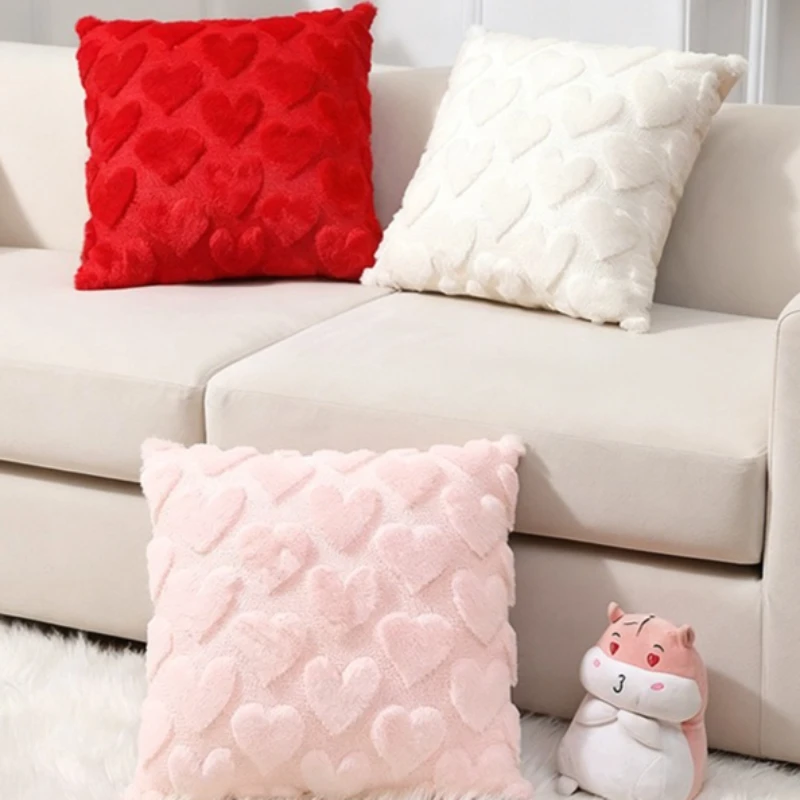 

2026 День святого Валентина Любовь наволочка 45x45 гостиная диван жаккардовая однотонная наволочка праздничное украшение наволочка