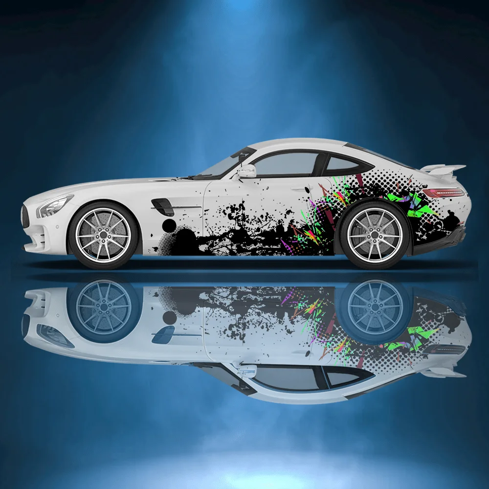 Black splatter colored triangle decal sticker car sticker full body decal decoration covering scratches protection car sticker w