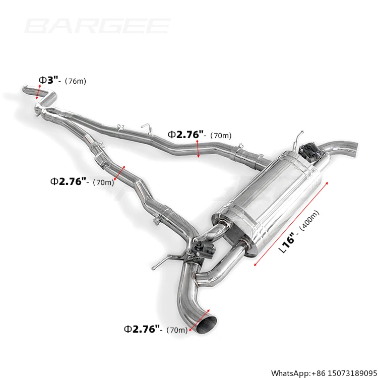 

Выхлопная система Bargee Dual Valvetronic EXHAUST CATBACK для BMW 8 серии G14 G15 G15 840i B58 3.0T 2018+ (Catback Valvetronic Exhaust)