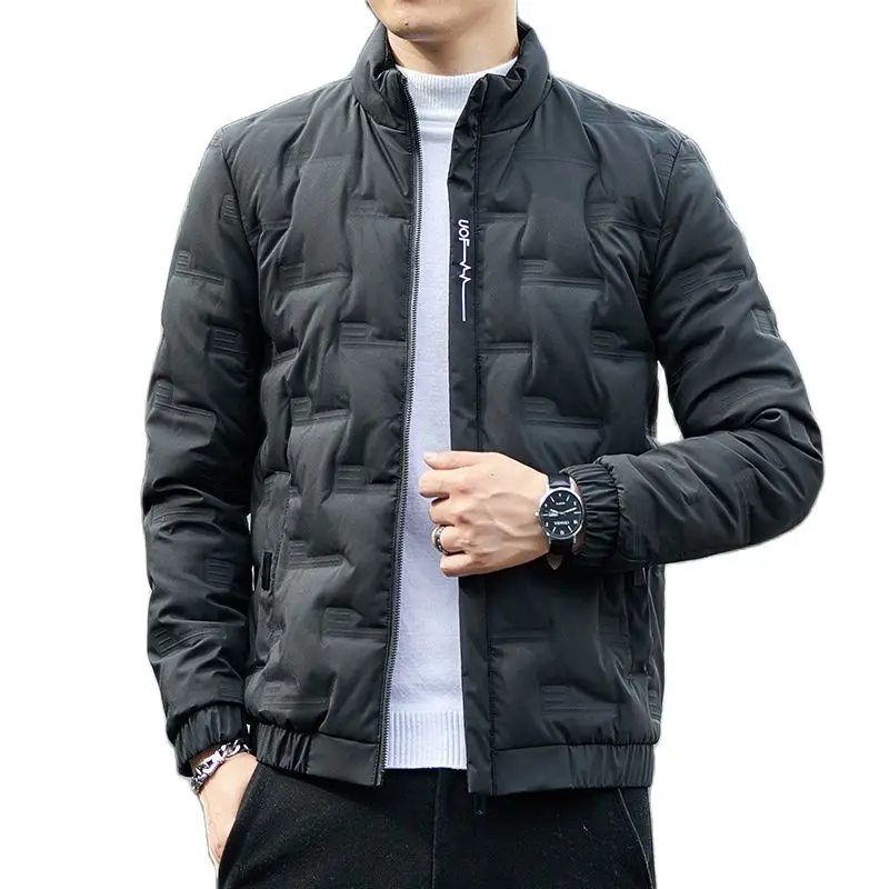 Para baixo jaqueta masculina leve e fino estilo curto mais tamanho volumoso moda bonito inverno 2021 casaco menino versão coreana quente