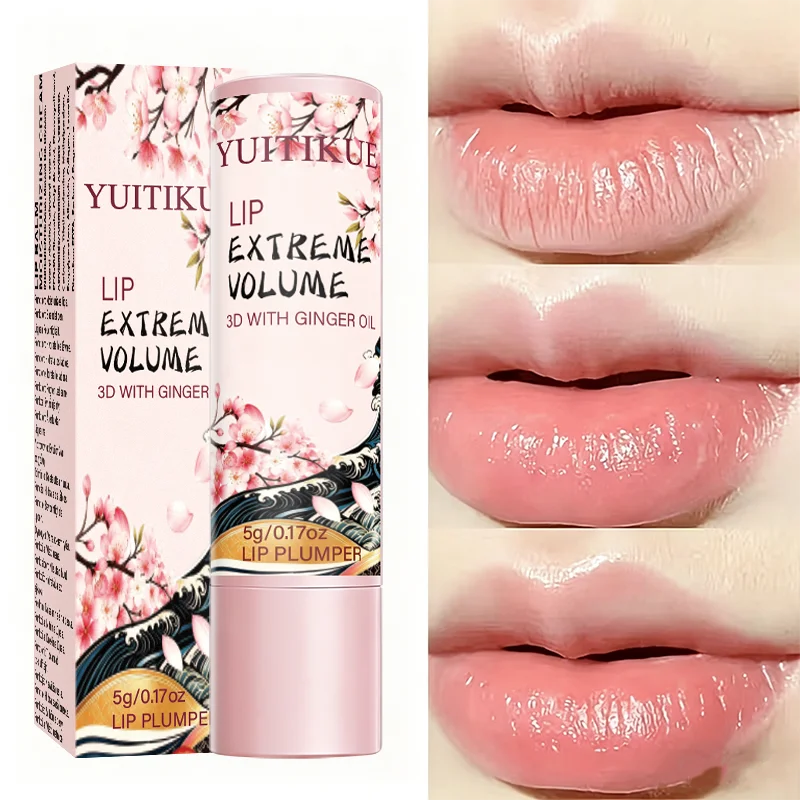 YUITIKUE 5g Lip Plumper - Ginger Oil Moisturizing Plumping Lip Balm Care