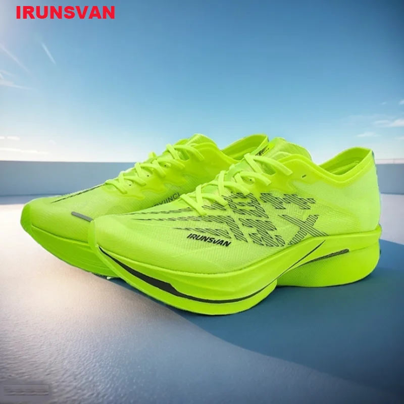 

IRUNSVAN/мужская тренировочная обувь для марафона на всю длину с углеродной пластиной, удобная дышащая противоскользящая женская спортивная обувь
