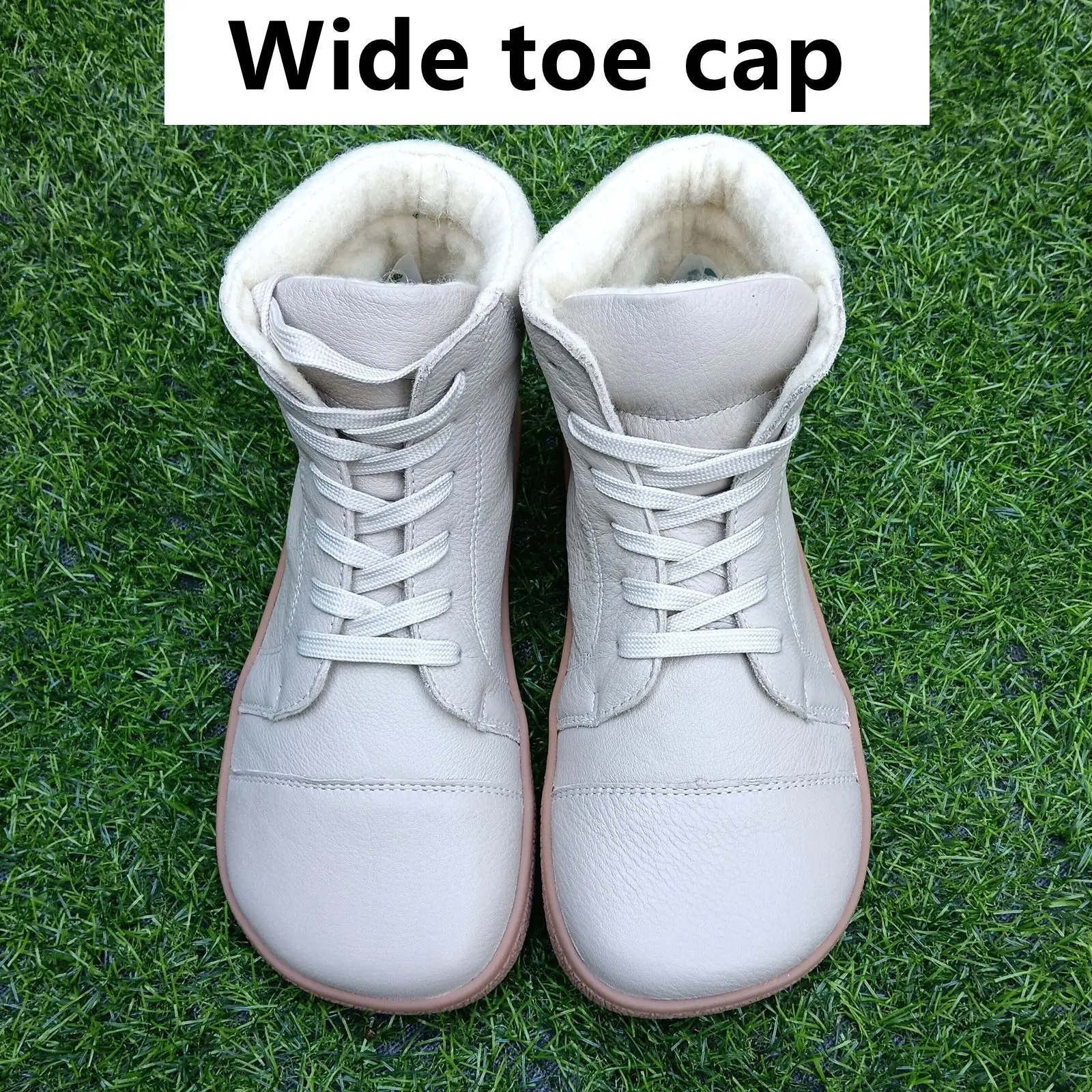 Barefoot Genuine leatherBoots With Wool Linning Inside For Women  man Zero Drop Wider Toes Box