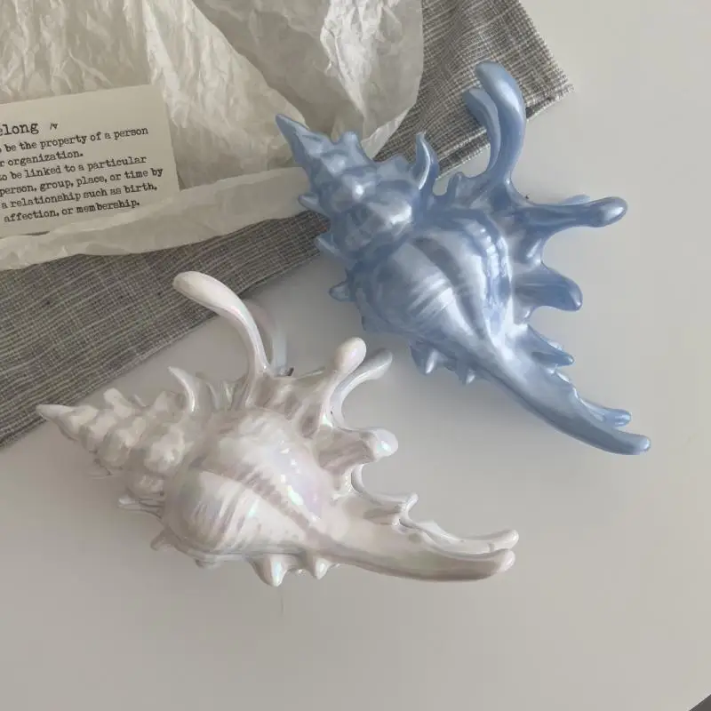 Заколка в виде когтей океанской акулы для женщин, заколка для волос в форме раковины, милые пляжные аксессуары для волос