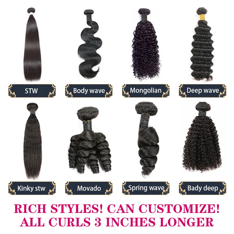 Bliss-Extensions de Cheveux Remy Brésiliens 100% Naturels, Tissage en Lot, Boucles Movado, Rétro, pour Femme