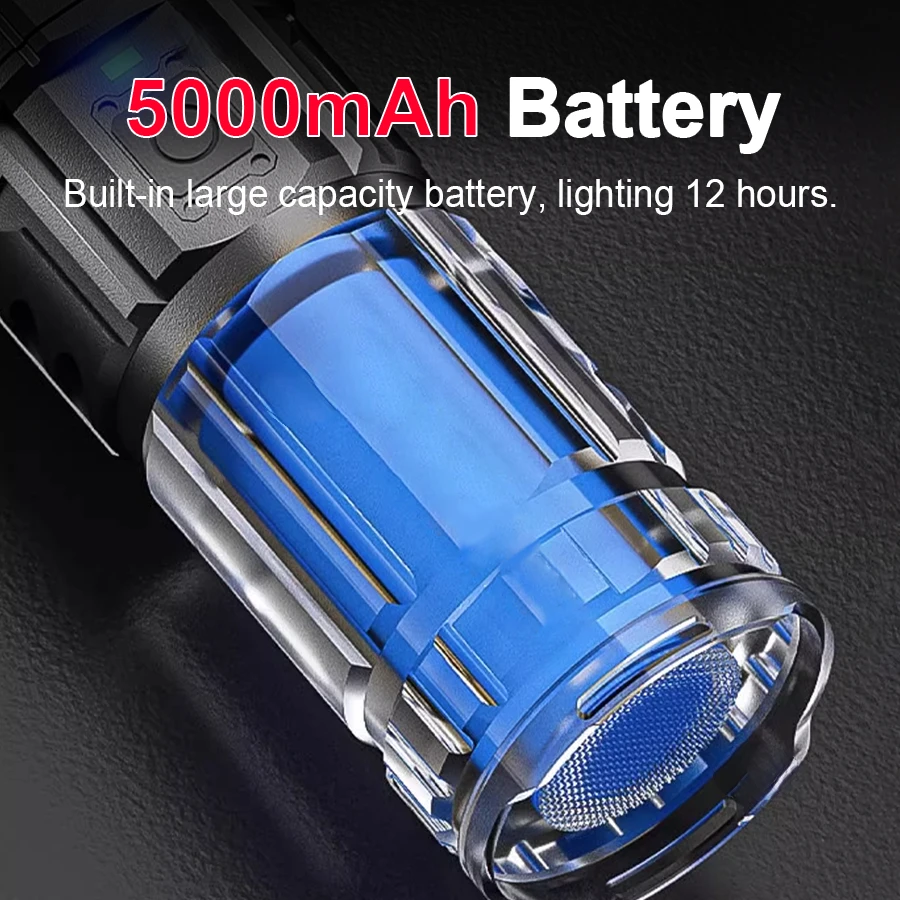 100000LM High Power LED Flashlight Super Bright Long Range 3500M Tactical Flashlights Rechargeable USB Fishing Camping Work Lamp