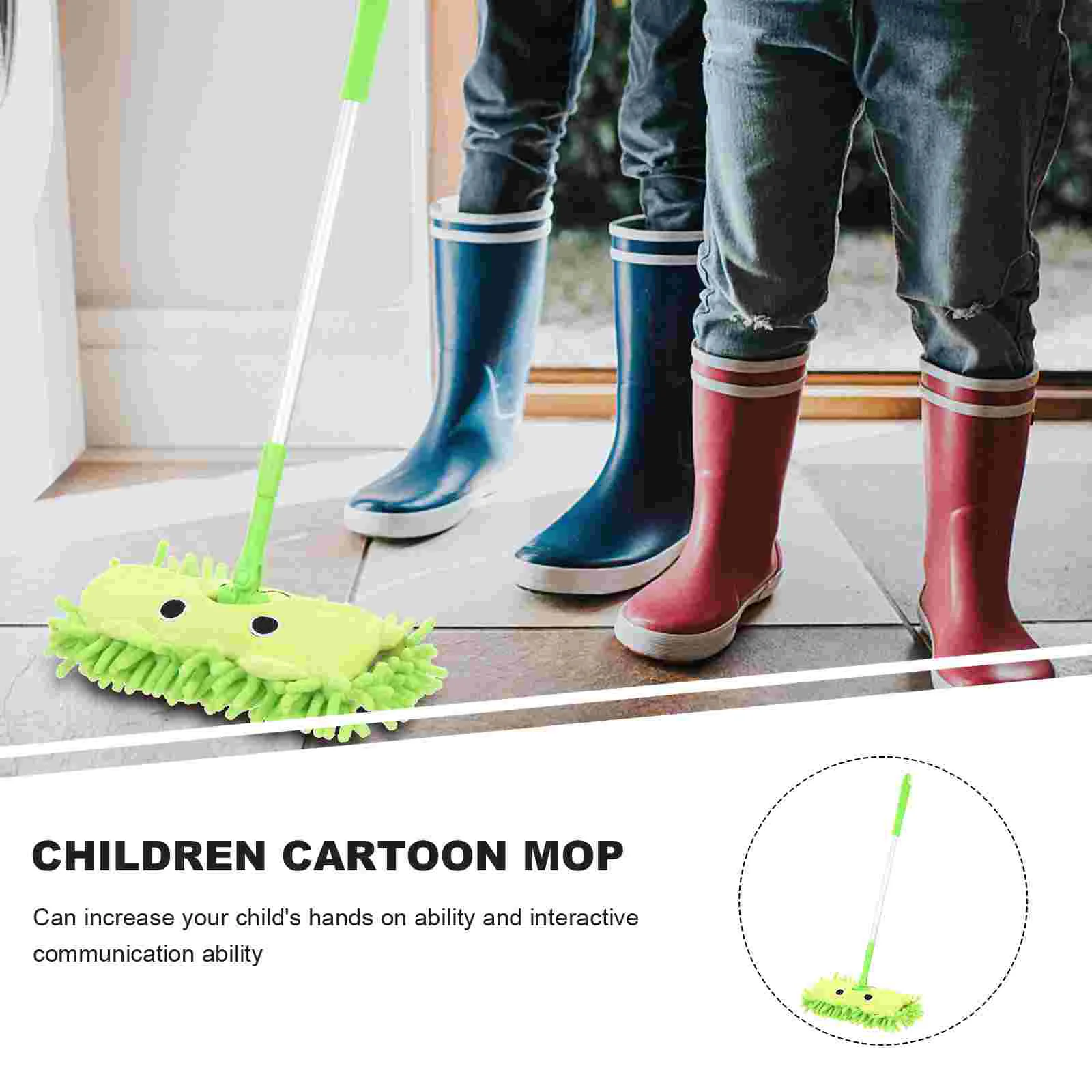 Toy Mop Child Size Broom Kids Microfiber Toys for Toddlers Cleaning Supplies Plastic Baby