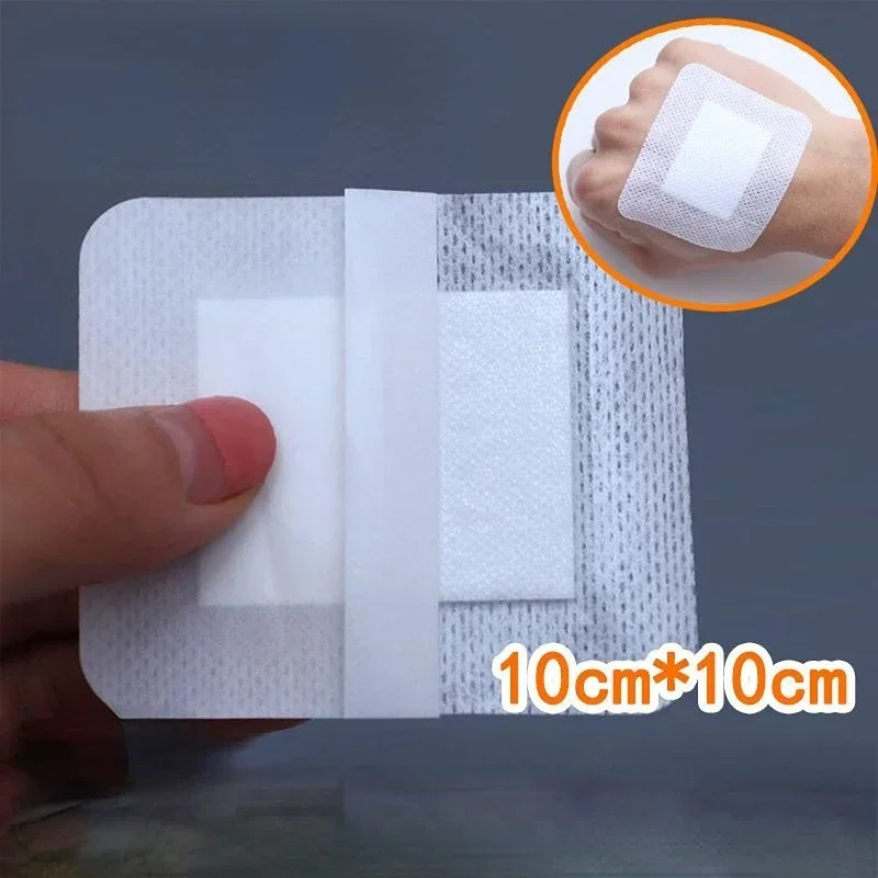 30pcs Adhesive Wound Dressing Medical Non-woven Fixation Tape Plaster Gauze Needle Fixation Surgical Tape10cmx10cm