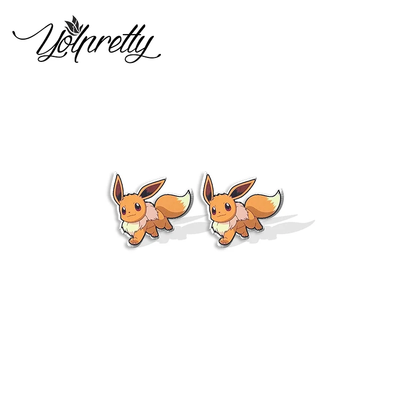 2024 New Fashion Cartoon Pocket Elves Animals Characters Epoxy Handcraft Acrylic Stud Earrings