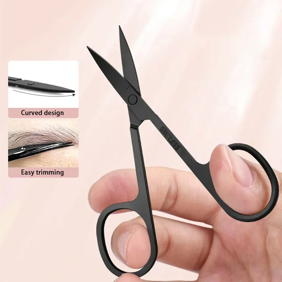 6 Pcs Precision Tweezer for Eyebrows with Curved Scissors Eyebrow Tweezer Set Plucking Daily Beauty Tools with Leather Case