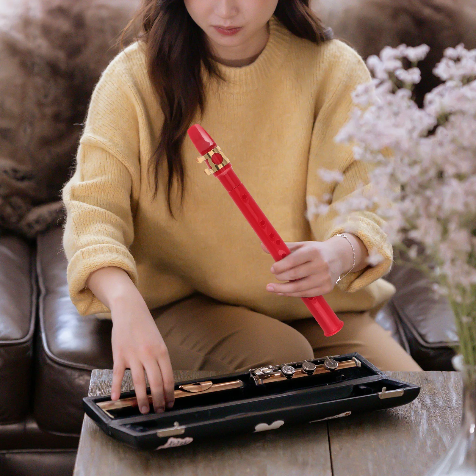 

Pocket Saxophone Size Simple Plastic Instrument Red Mini Instruments Portable