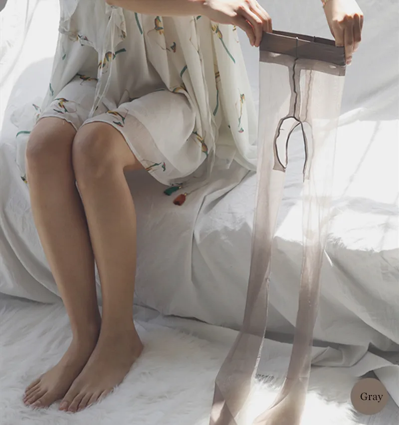 DOIAESKV جديد 0D مثير تنفس الجوارب شفافة Crotchless النساء جوارب طويلة رقيقة جدا النايلون الجوارب الإناث بسط جوارب