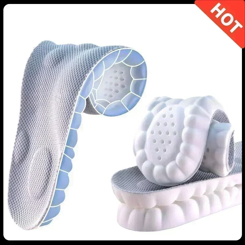 4D Cloud Air Cushioning Insoles – Acupressure Massage, Memory Foam Comfort, Sweat-Absorbent