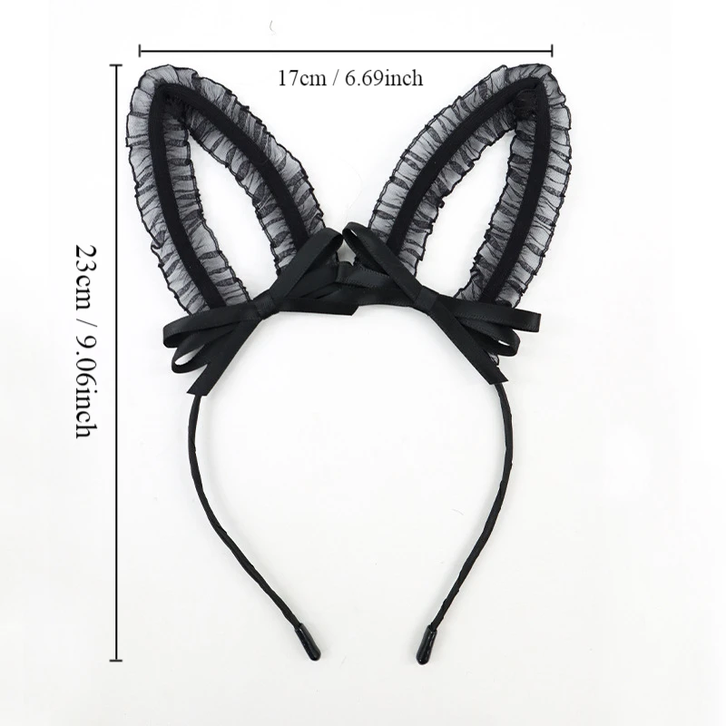 1PCS Fashion Sexy Lace Rabbit ear Hairbands For Women Girls Party Head hoop Hair Accessories