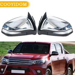 Car Reflector Rearview Mirror Assembly For Toyota Hilux 2015 2016 2017 2018-2020 Electric Folding Turn Signal Car Accessories