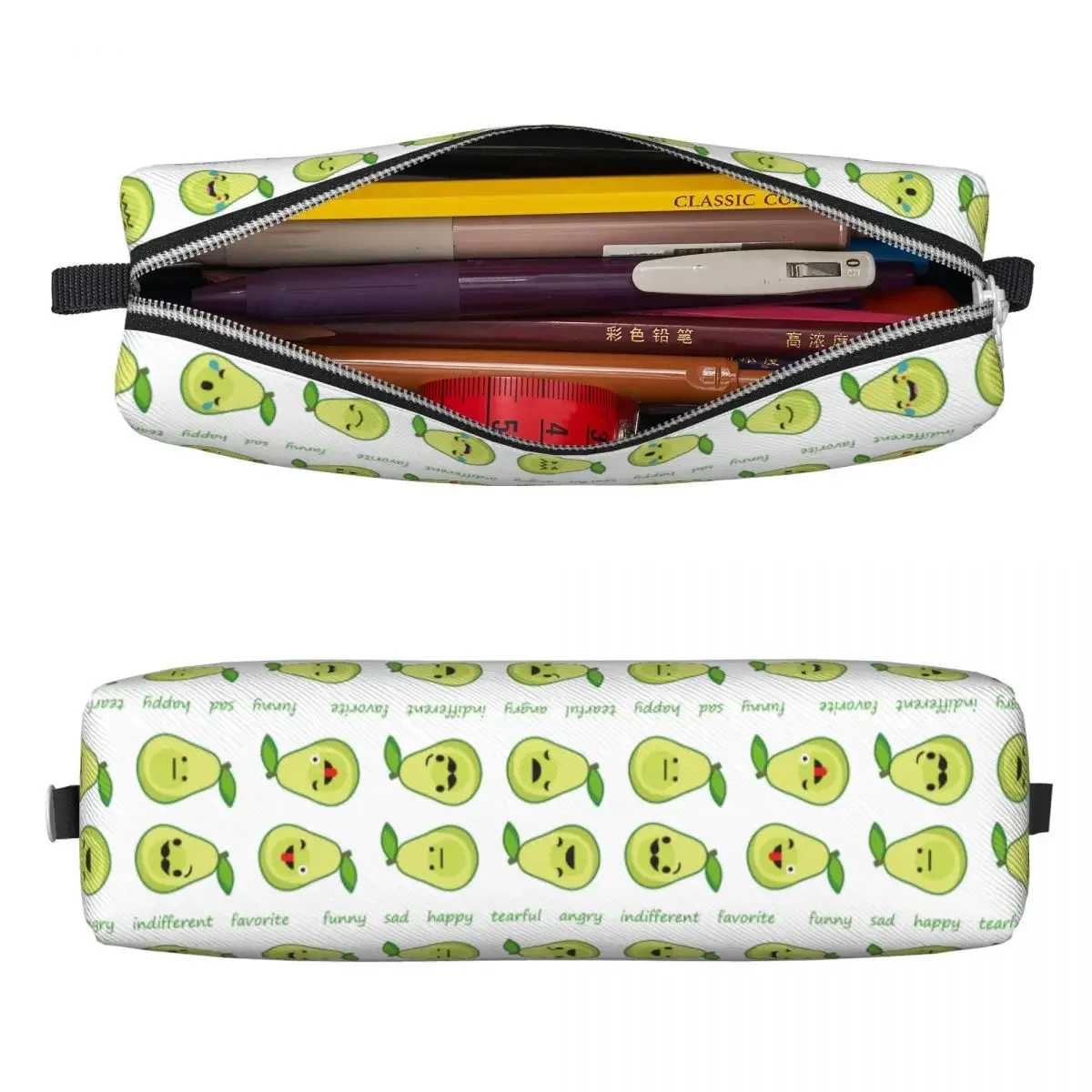 Cute Avocado Emotions Cartoon Pencil Case New Avocados Pen  Bags Student Large Storage Students School Gift  Pouch