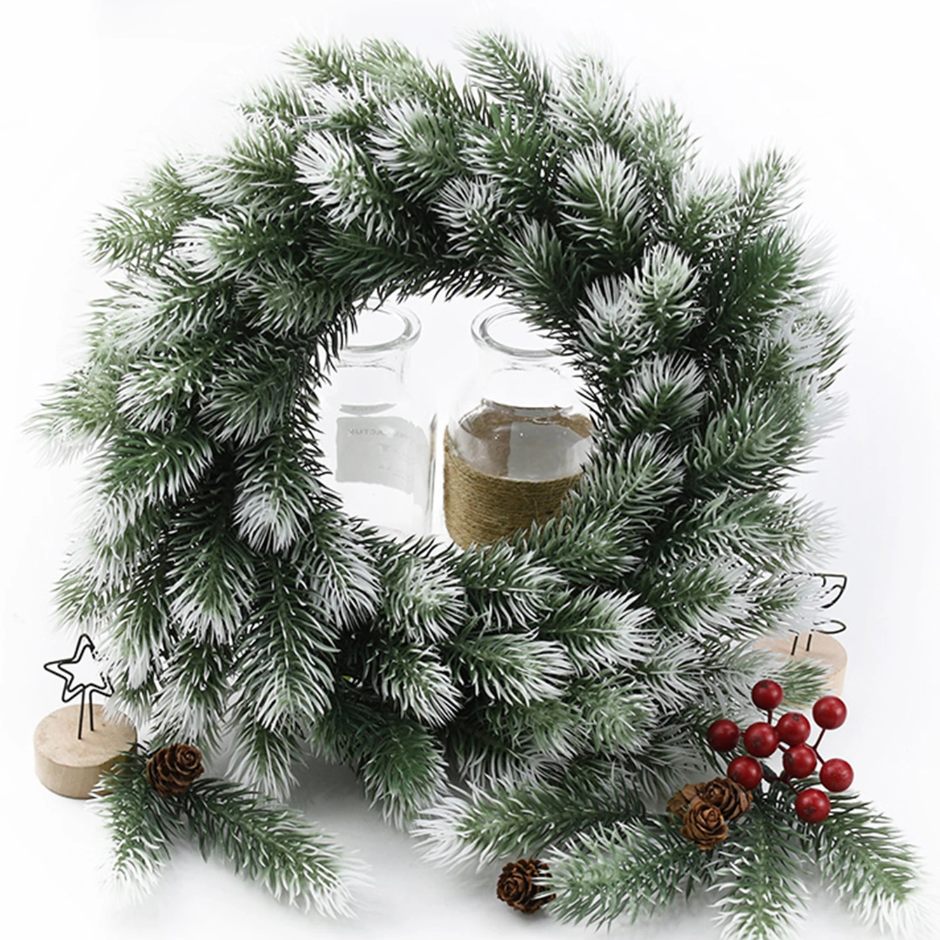 Künstliche Pflanzen Kiefernnadel Kunststoff Weihnachtsbaum Dekoration Home Room Scrapbooking Hochzeit Dekorative Blumen Kränze Requisiten