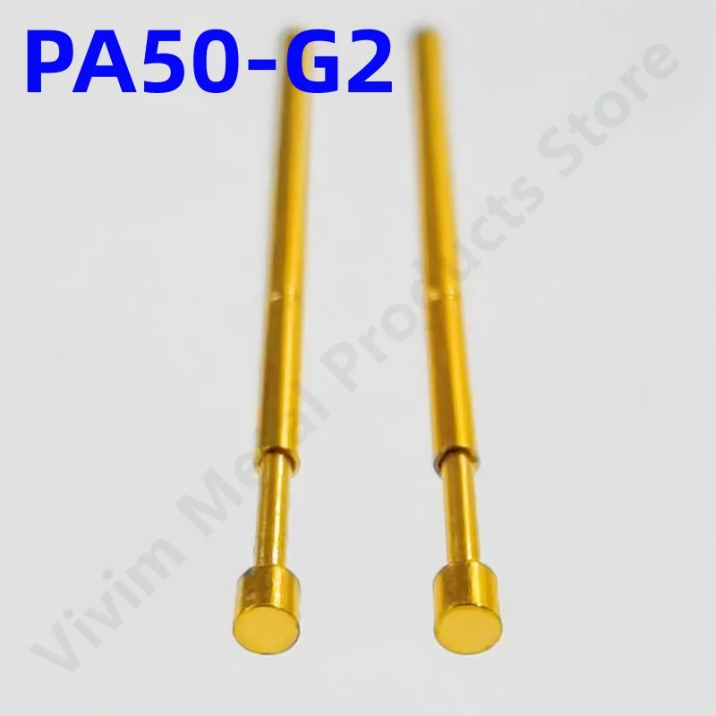 100PCS PA50-G2 Spring Test Probe PA50-G Test Pin Test Tool 16.55mm Dia0.68mm Gold Needle Tip Dia 0.9mm Pogo Pin P50-G P50-G2