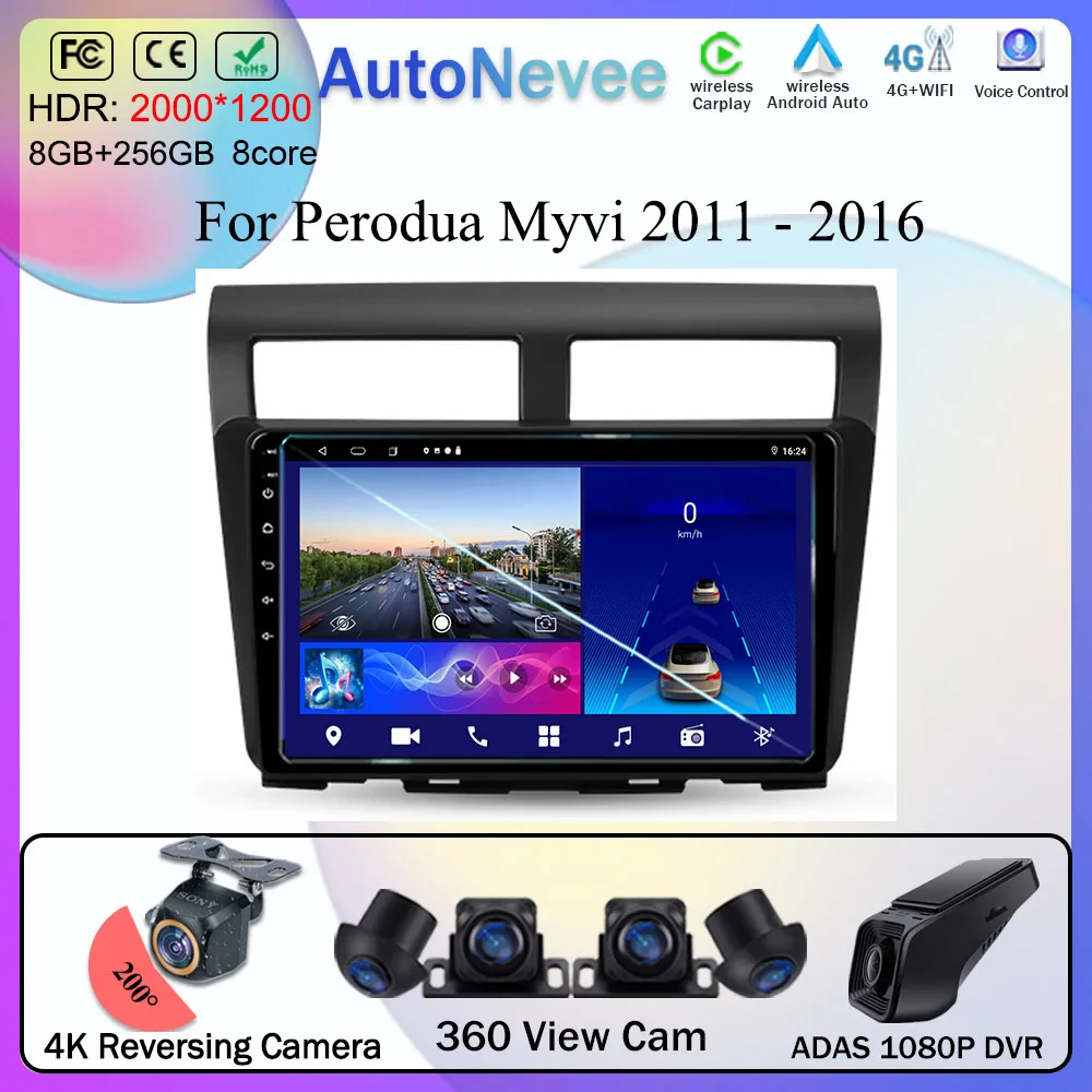 

Car Android For Perodua Myvi 2011 - 2016 Multimedia Player GPS Navigation High-Performance CPU HDR QLED Screen 5G WIFI No 2Din