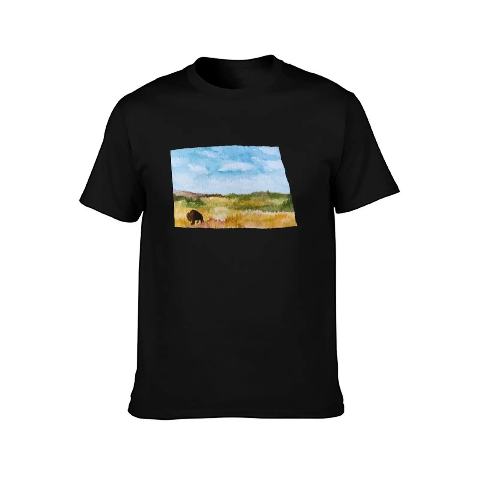 North Dakota Bison T-Shirt man t shirt shirts graphic tee black t shirts for men