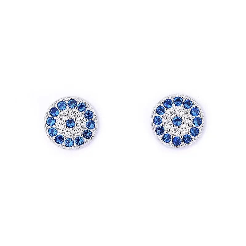 BF CLUB 925 Sterling Silver  Earrings For Women Trendy Blue Eyes Earring Jewelry Prevent Allergy Party Accessories Gift