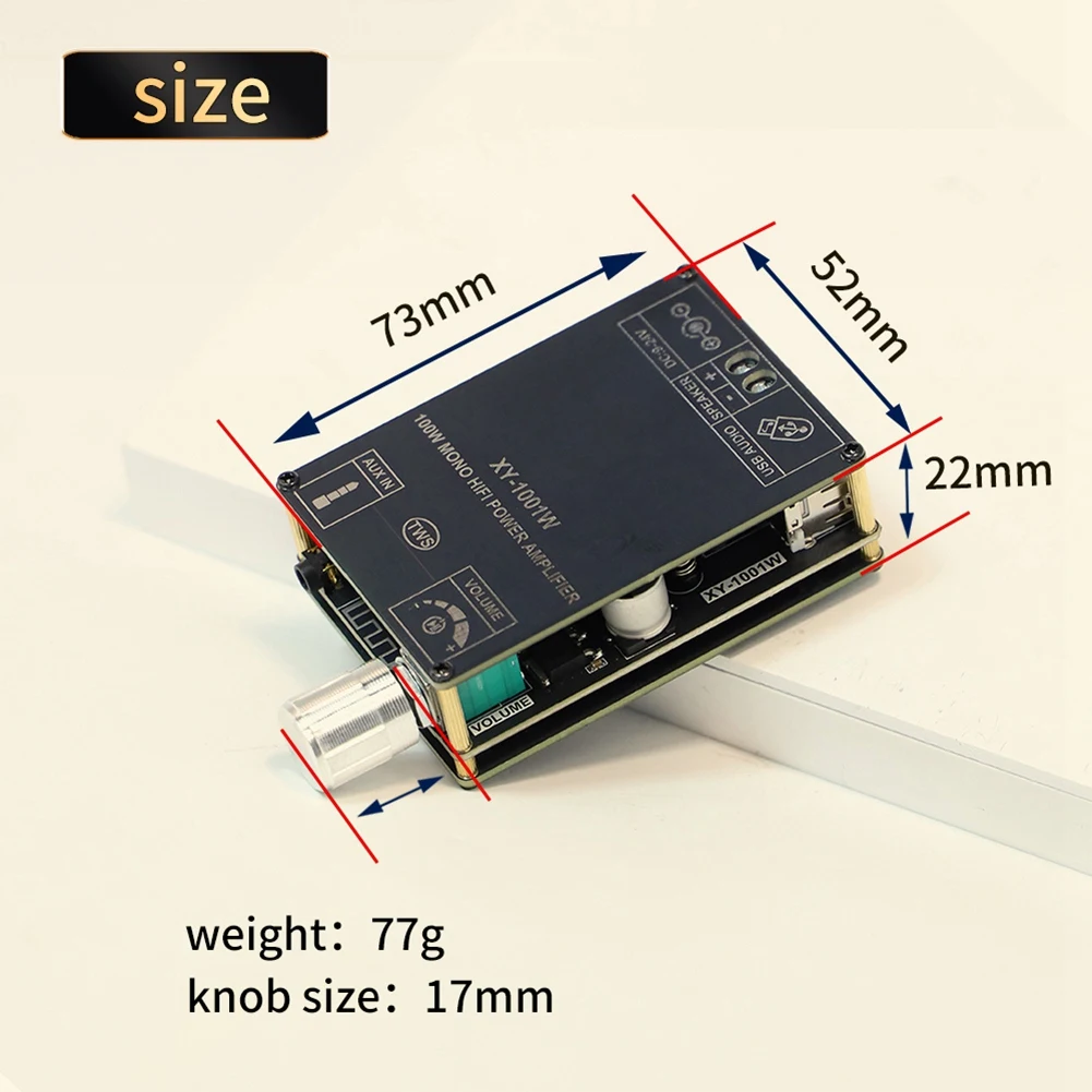 ABSQ-XY-1001W Placa amplificadora de Audio Bluetooth 100W Mono módulo de Audio de alta potencia TPA3116 módulo amplificador de potencia de sonido