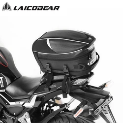 Motorcycle Tail Bag Black Motorbike Waterproof Tail Travel Rider Luggage Rear Back Seat Bag Large Capacity Saddle Bag Black Red