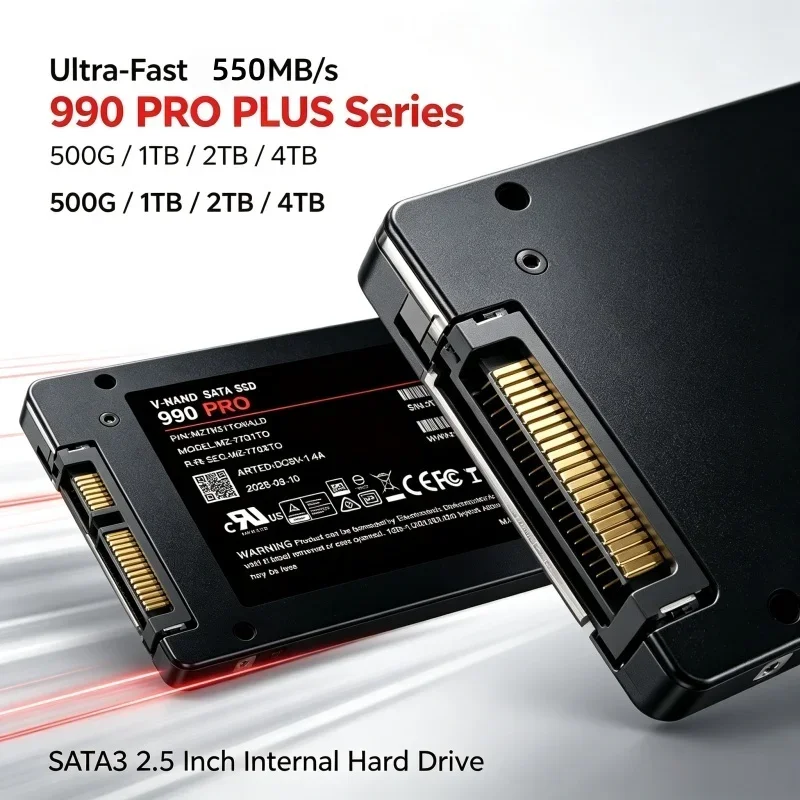 .5-Inch SATA3 990 PRO SSD, Solid State Disk, 500GB/1TB/2TB/4TB, Inside Hard Drive, Laptop, Desktop, Microcomputer. Prime Turbo.
