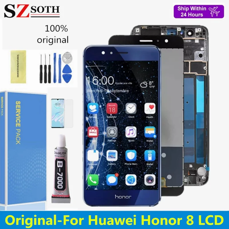 Original For Huawei Honor 8 LCD FRD-L19 FRD-L09 Display Touch Screen Digitizer Assembly Replacement For Huawei Honor 8 LCD Frame