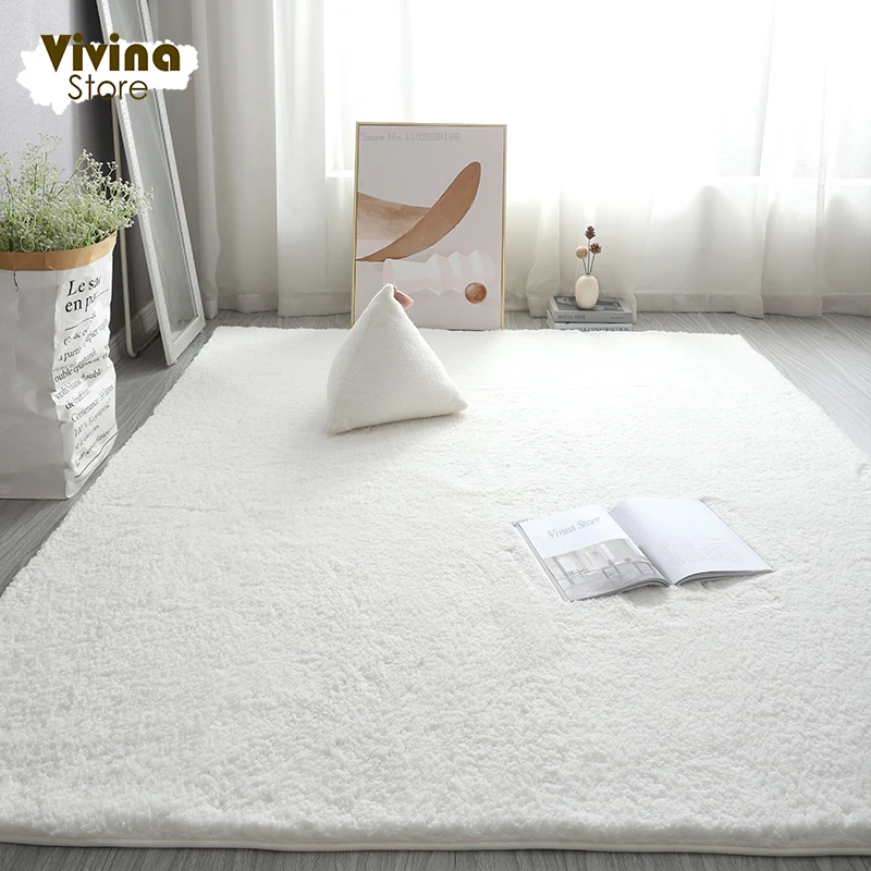 Tapete Shaggy Fluffy para Quarto de Crianças, Cabelo Sólido, Personalizado, Tamanho Grande, Tapete de Sala, Tapete de Banheiro