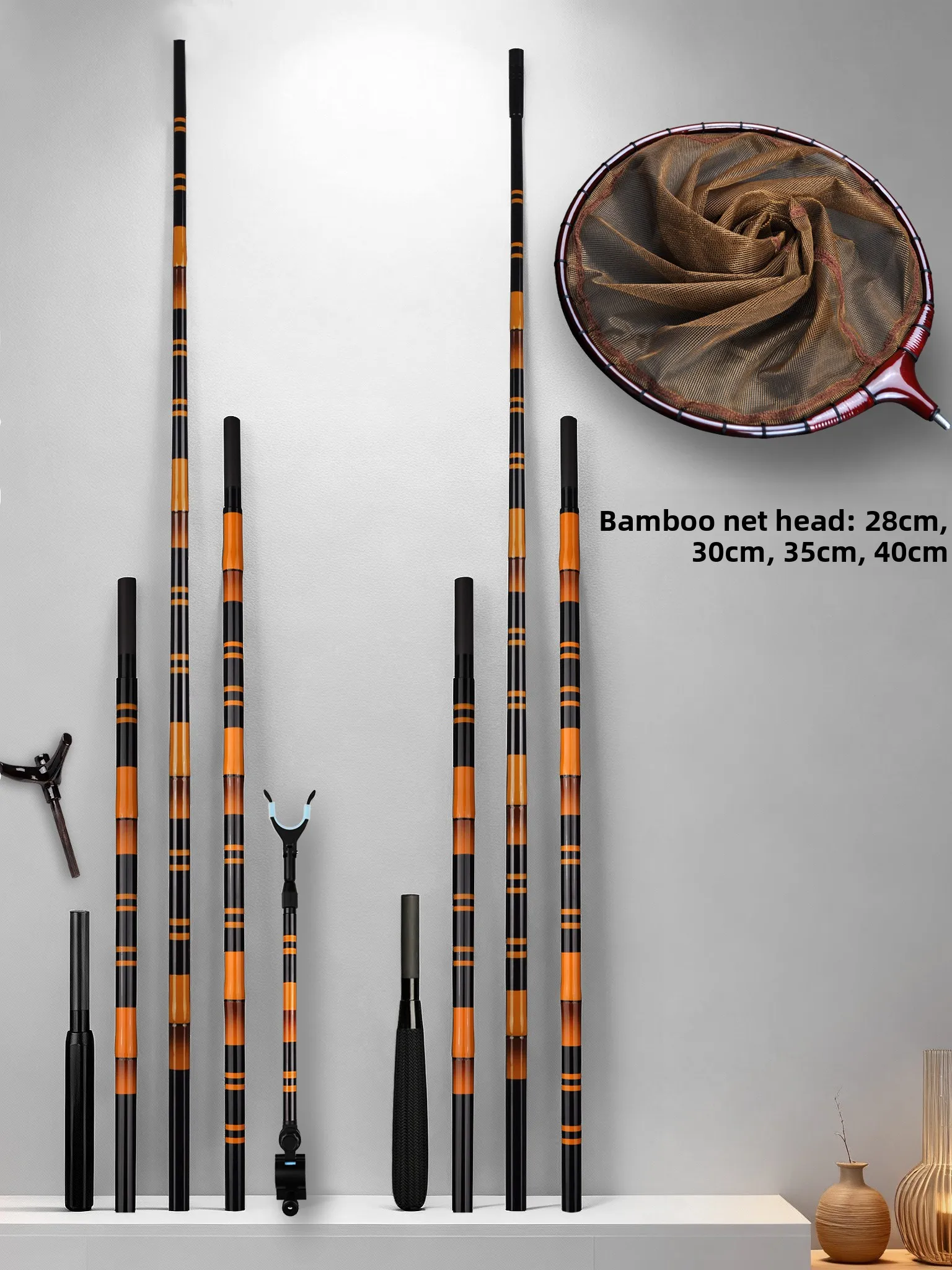 tian-dao-carbon-fiber-bamboo-simulation-three-dimensional-competitive-fishing-net-rod-with-jade-handle-support-frame
