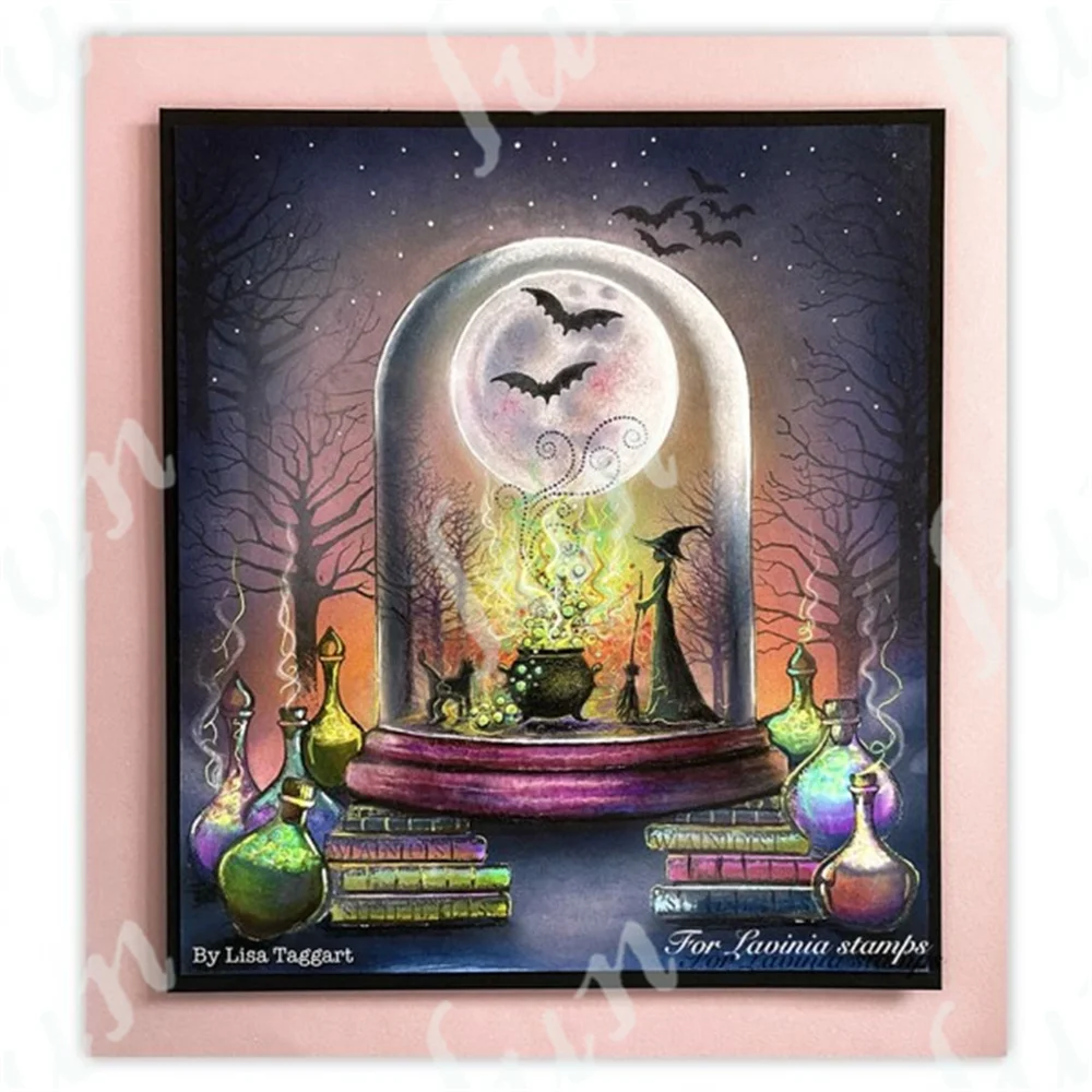 Halloween Hill House Stamps Sets Dream Witch Spirits Rubber Clear Stamps for Journaling Scrapbook Decorations 2024 Silicone Mold