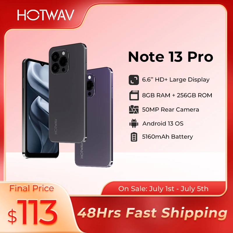 

[World Premiere] HOTWAV Note 13 Pro 6.6'' HD+ Android 13 16GB+256GB Octa-Core 50MP NFC 5160mAh 18W Charging Add To Cart&Wishlist
