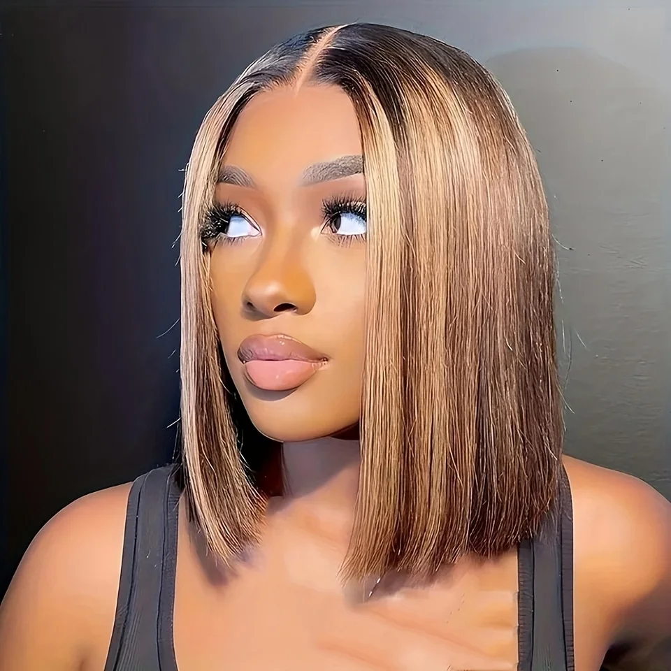 باروكة بوب قصيرة، تصميم متوسط الحجم، ألياف صناعية مقاومة للحرارة، إكسسوارات شعر مستعار يومية للسيدات