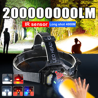 200000000LM Powerful Headlight Motion Sensor USB Rechargeable Head Light With COB Lights Outdoor Headlamp For Hunting Camping