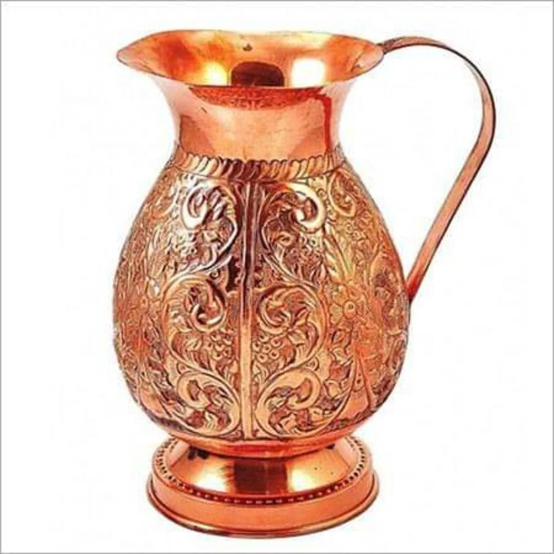 

Bestest Design Tableware Copper Water Pitcher Jug Premium Quality Kitchen Tools Drinking Jug Antique Hand Made with Handle Shiny