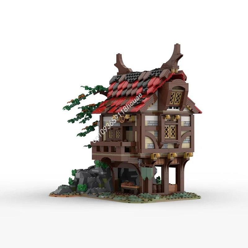 1407 pz MOC MEDIEVALE BAKERIA Modello modulare Blocchi di costruzione Regali di Natale Architettura Giocattoli fai da te Mattoni creativi Compleanno per bambini