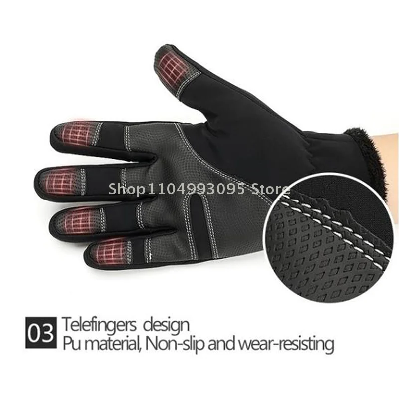 

Зимние уличные водонепроницаемые мотоциклетные перчатки с термостойкой флисовой подкладкой и сенсорным экраном для езды на мотоцикле