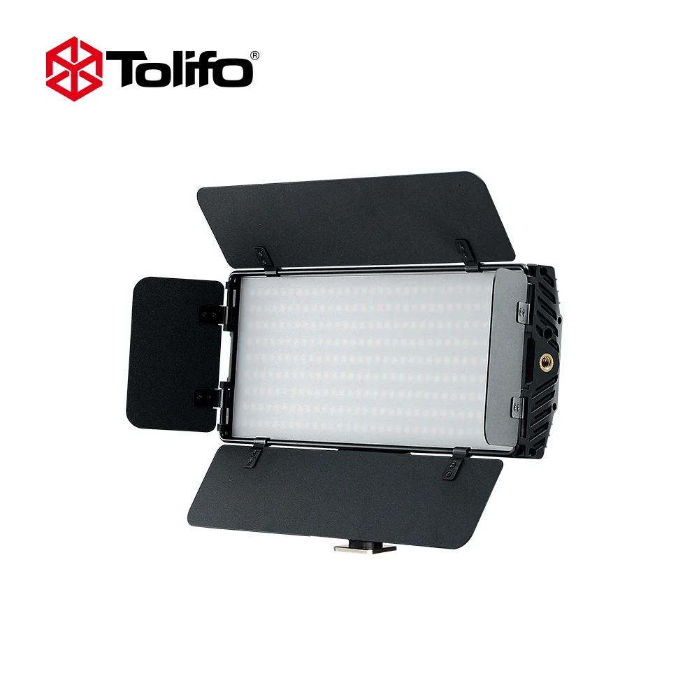 Tolifo PT30B II อัลตร้าสองสีอุณหภูมิ2.4G สายควบคุมระยะไกลไฟกล้องวีดีโอ LED พร้อม barndoor สำหรับ DSLR