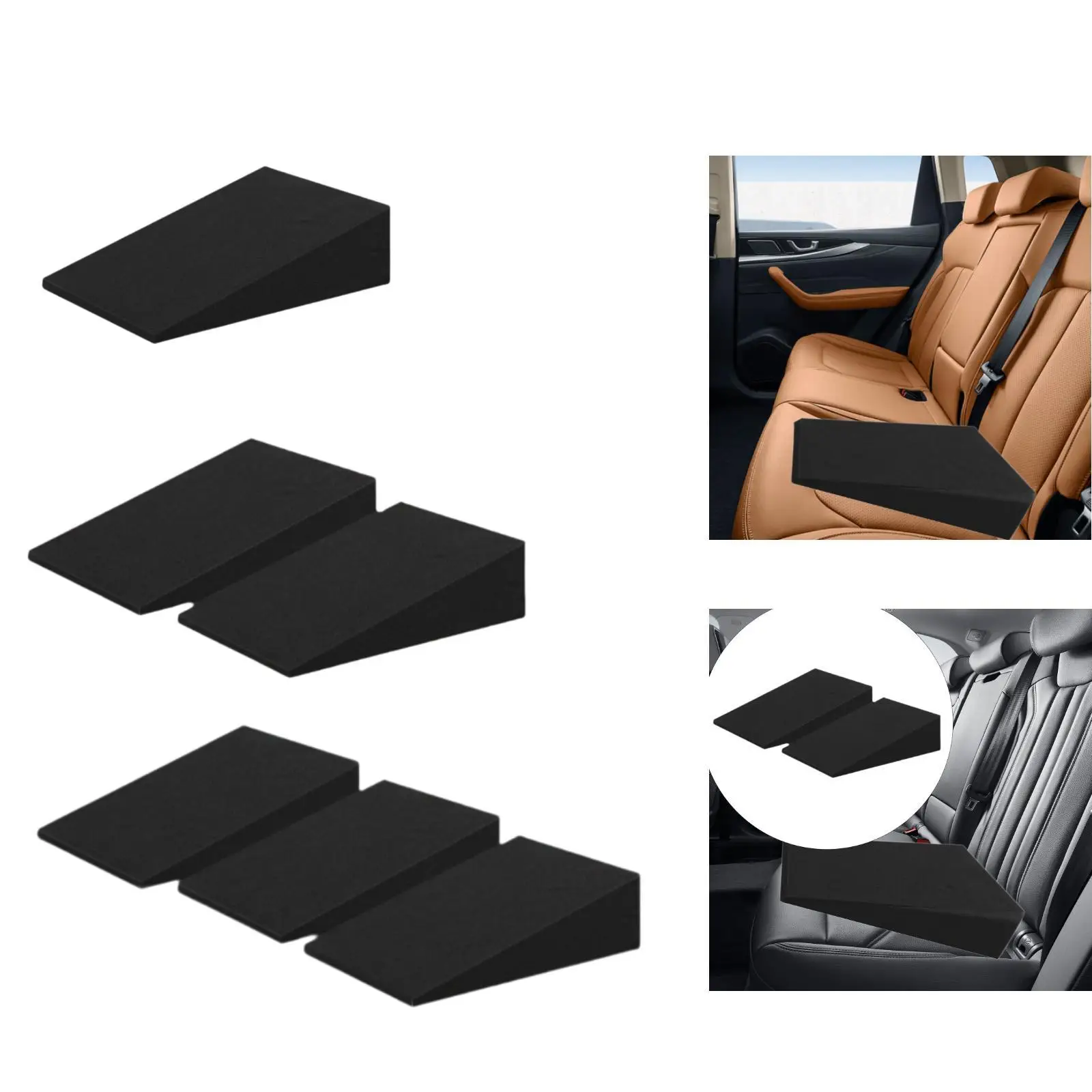 Car Seat Wedge Leveling Cushion Portable Breathable Fabric Easy to Clean Flat Car Rear Seat Wedge Pad for Trip Outdoor Auto