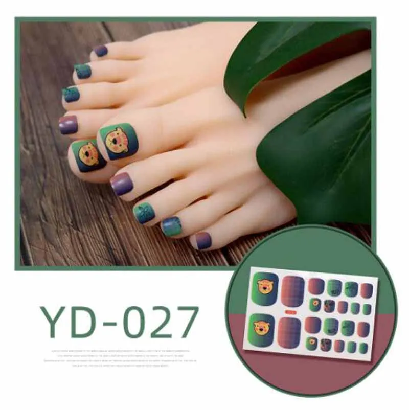 Calcomanías adhesivas Para uñas de los pies, cobertura completa, envolturas adhesivas Para uñas de los pies, decoraciones para puntas de uñas de los pies, Pegatinas Para Uñas
